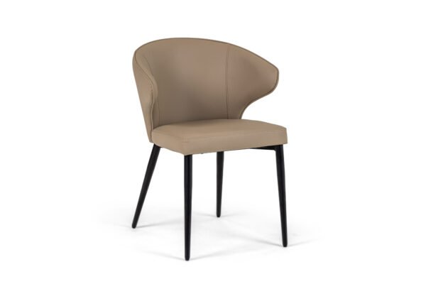 Modrest Suzie - Modern Beige Vegan Leather + Black Dining Chair (Set of 2)