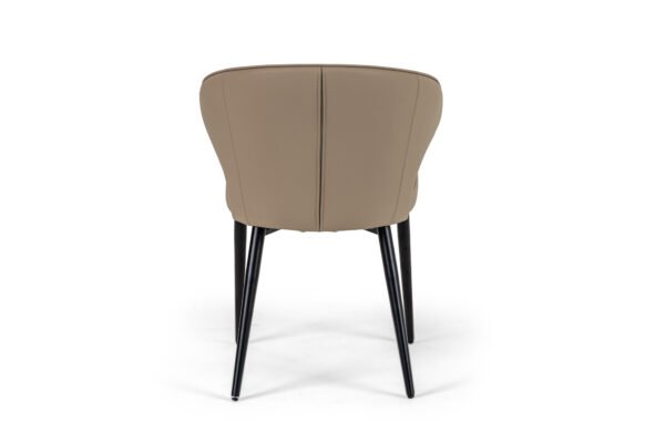 Modrest Suzie - Modern Beige Vegan Leather + Black Dining Chair (Set of 2) - Image 3