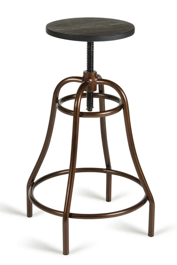 Modrest Fritch Modern Black & Bronze Bar Stool - Image 4