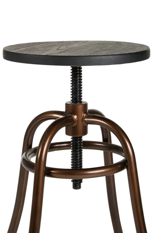 Modrest Fritch Modern Black & Bronze Bar Stool - Image 2
