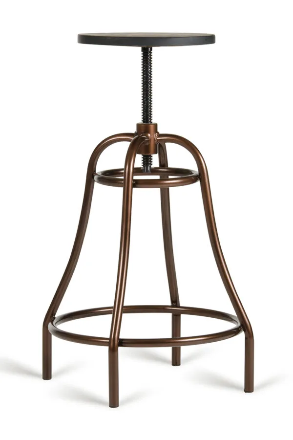 Modrest Fritch Modern Black & Bronze Bar Stool - Image 3