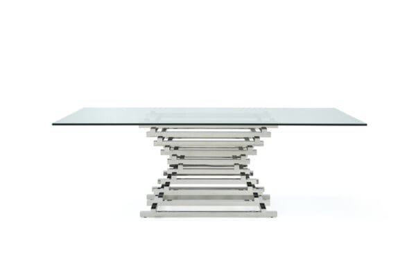 Modrest Crawford Modern Rectangular Glass Dining Table - Image 3