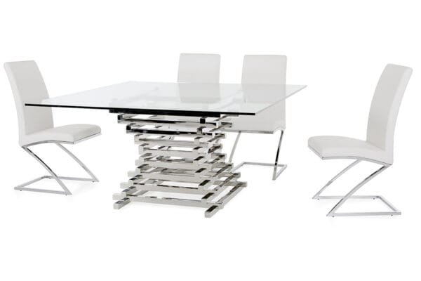 Modrest Crawford Contemporary Clear Glass Square Dining Table - Image 2