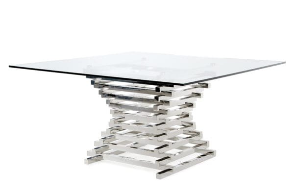 Modrest Crawford Contemporary Clear Glass Square Dining Table