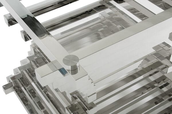 Modrest Crawford Contemporary Clear Glass Square Dining Table - Image 3