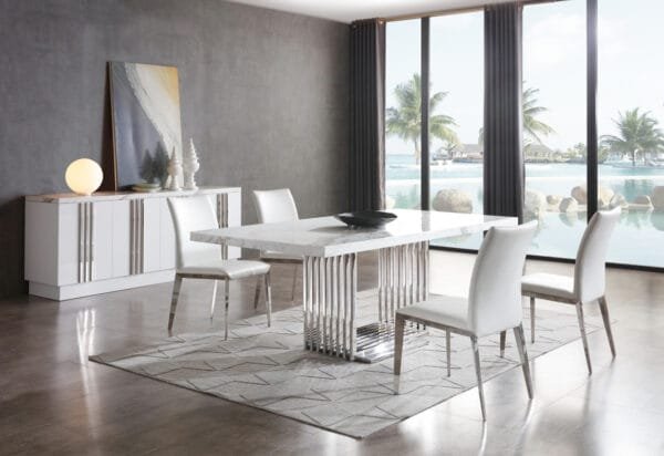 Modrest Kingsley Modern Marble & Stainless Steel Buffet - Image 5