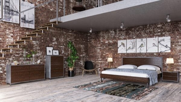 Eastern King Nova Domus Conner Modern Dark Walnut & Concrete Bedroom Set - Image 2
