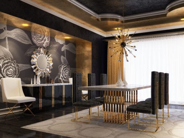 Modrest Kingsley Modern Marble & Rosegold Dining Table