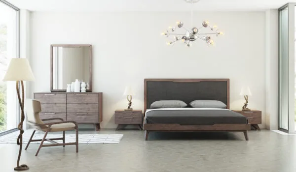 Queen Nova Domus Soria Modern Grey & Walnut Bedroom Set - Image 5