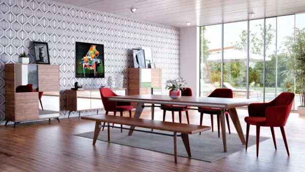 Modrest Kennedy Mid-Century Walnut Dining Table - Image 5