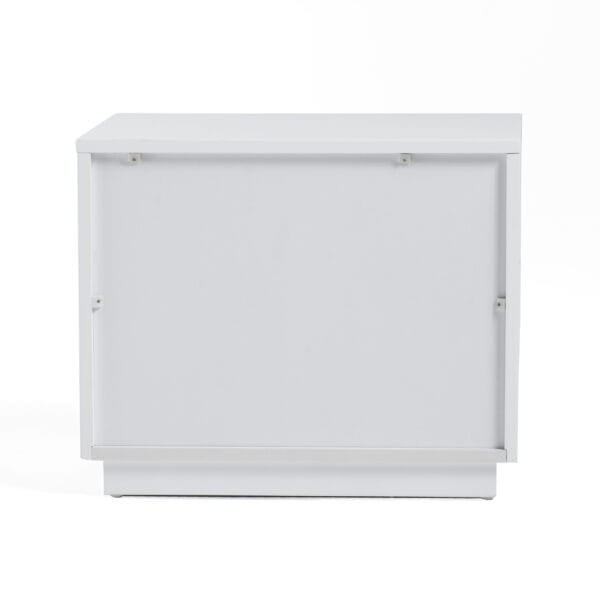 Modrest Token - Modern White & Stainless Steel Nightstand - Image 4