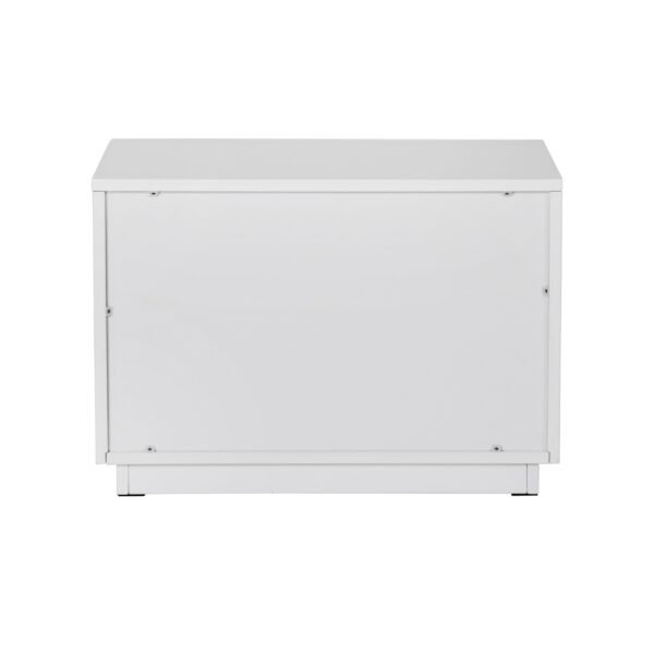 Modrest Token - Modern White & Stainless Steel Large Nightstand - Image 3