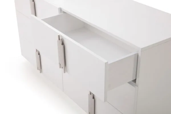 Modrest Token - Modern White & Stainless Steel Dresser - Image 3