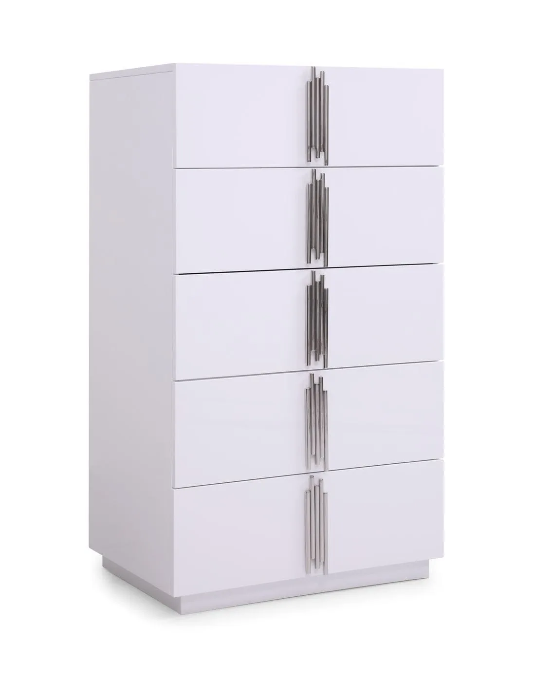 Modrest Token - Modern Glossy White & Stainless Steel Chest 1 Modrest Token - Modern Glossy White & Stainless Steel Chest