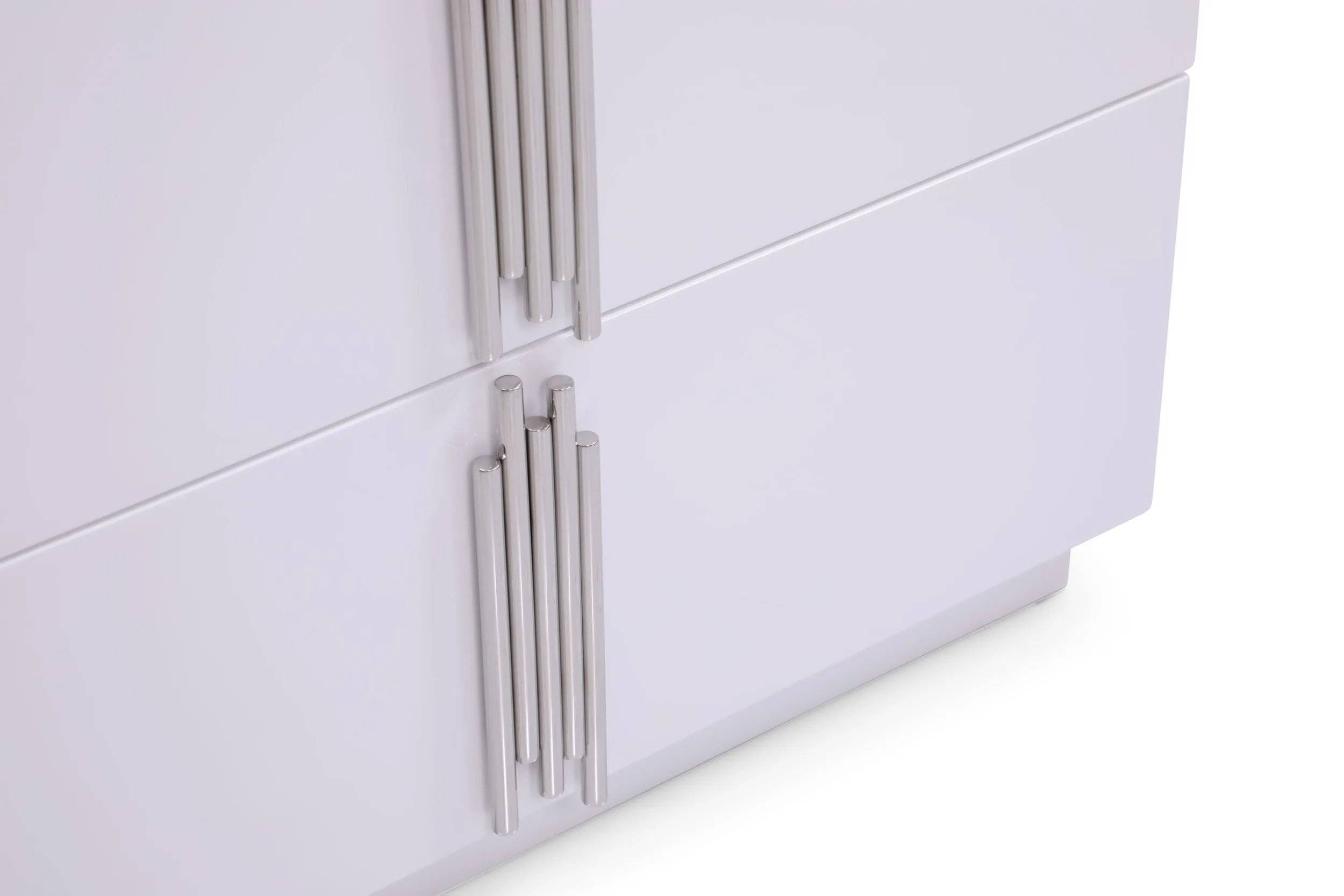 Modrest Token - Modern Glossy White & Stainless Steel Chest 2 Modrest Token - Modern Glossy White & Stainless Steel Chest - Image 2