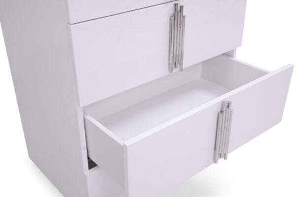 Modrest Token - Modern Glossy White & Stainless Steel Chest - Image 3