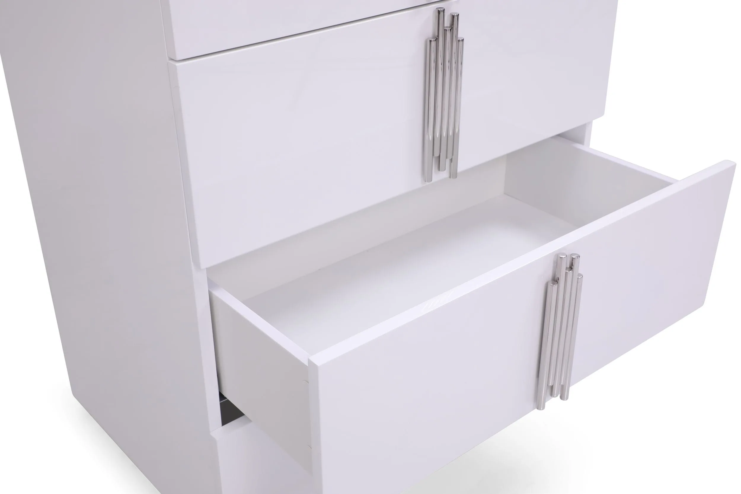 Modrest Token - Modern Glossy White & Stainless Steel Chest 3 Modrest Token - Modern Glossy White & Stainless Steel Chest - Image 3