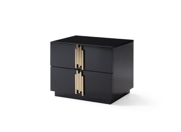 Modrest Token - Queen Modern Black + Gold Bed + Nightstands - Image 3