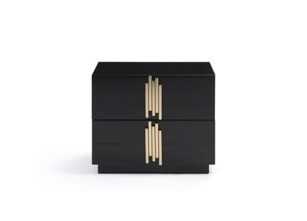 Modrest Token - Queen Modern Black + Gold Bed + Nightstands - Image 4