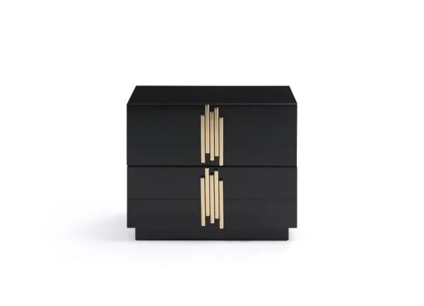 Modrest Token - Queen Modern Black + Gold Bed + Nightstands - Image 4