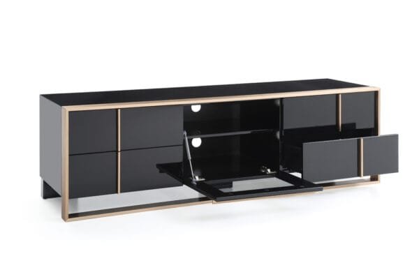 Nova Domus Cartier Modern Black & Rosegold TV Stand - Image 4