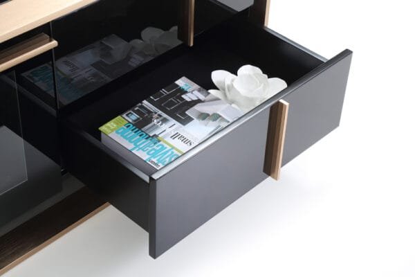Nova Domus Cartier Modern Black & Rosegold TV Stand - Image 2