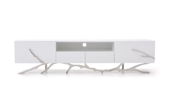 Modrest Legend 79"-Wide Modern White TV Stand - Image 4