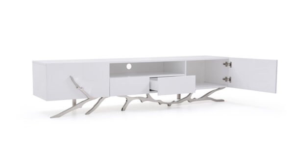 Modrest Legend 79"-Wide Modern White TV Stand - Image 2