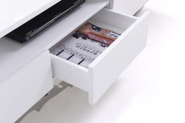 Modrest Legend 79"-Wide Modern White TV Stand - Image 5