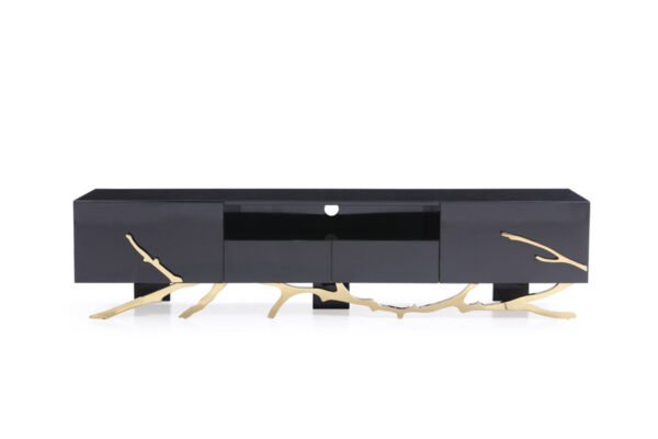 Modrest Legend Modern Black & Gold 79" TV Stand - Image 2