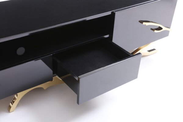 Modrest Legend Modern Black & Gold 79" TV Stand - Image 3
