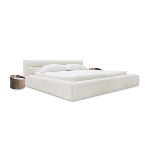Divani Casa Tyree - Modern Tufted Off-White Fabric Bed - Image 2