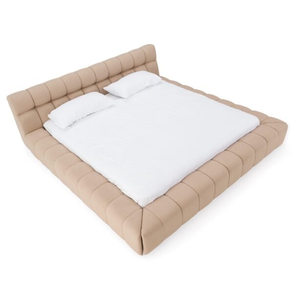 Divani Casa Tyree - Modern Tufted Sand Fabric Bed