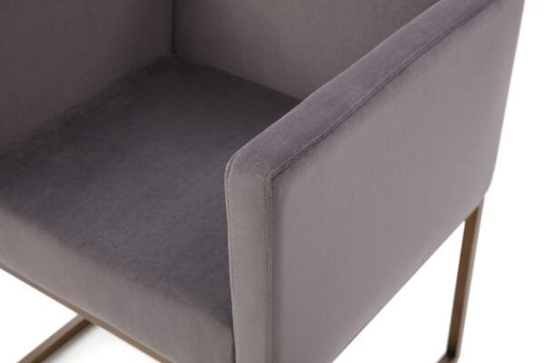 Modrest Marty - Modern Dark Grey & Copper Antique Brass Dining Chair - Image 5