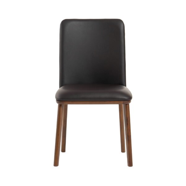 Modrest Utah - Modern Walnut and Brown Eco-Leather Dining Chair- Set of 2 - Image 4