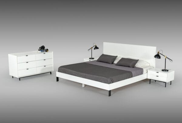 Full Nova Domus Valencia Contemporary White Bed - Image 2