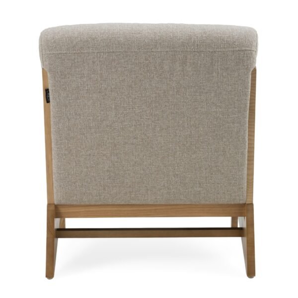 Divani Casa Vance - Modern Sand Fabric + Wood Accent Chair - Image 3