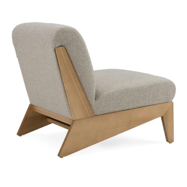 Divani Casa Vance - Modern Sand Fabric + Wood Accent Chair - Image 4