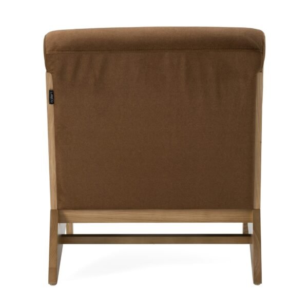 Divani Casa Vance - Modern Brown Fabric + Wood Accent Chair - Image 3