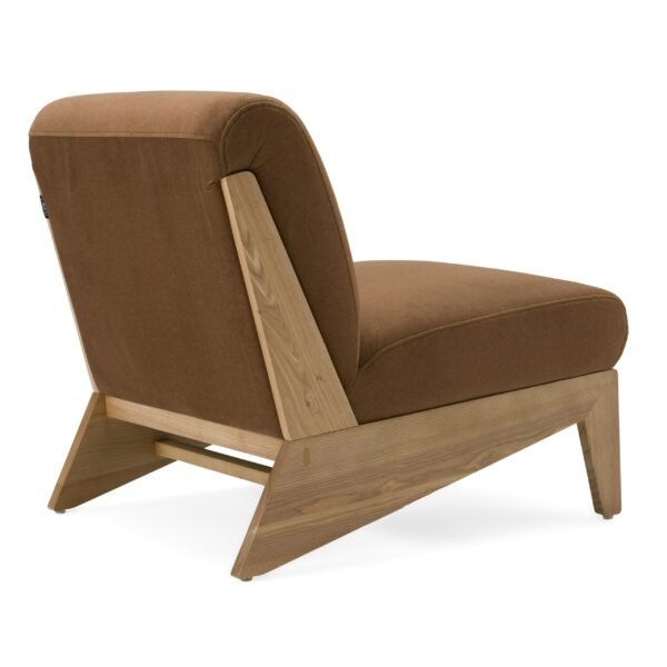 Divani Casa Vance - Modern Brown Fabric + Wood Accent Chair - Image 4