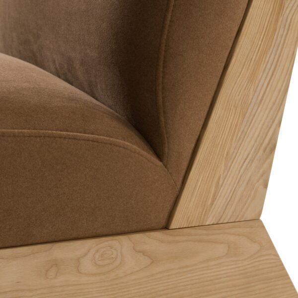 Divani Casa Vance - Modern Brown Fabric + Wood Accent Chair - Image 5