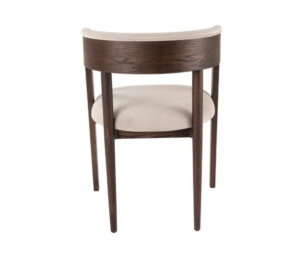 Modrest Vegas - Modern Beige Velvet + Walnut Oak Dining Chair (Set of 2) - Image 4