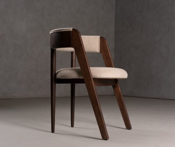 Modrest Vegas - Modern Beige Velvet + Walnut Oak Dining Chair (Set of 2)