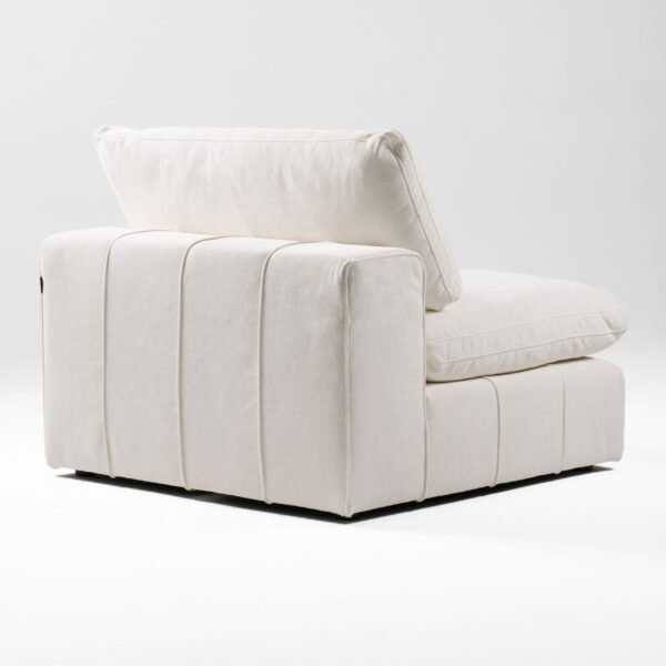 Divani Casa Vicki - Modern Off-White Fabric Modular Armless Seat - Image 4