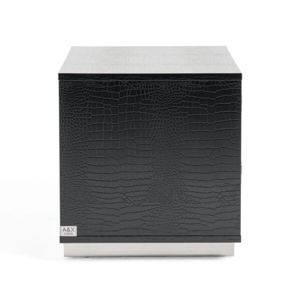 A&X Victoria Modern Black Crocodile Nightstand - Image 4