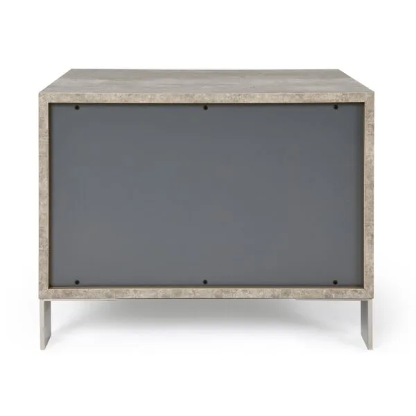Nova Domus Conner Modern Dark Walnut & Faux Concrete Nightstand - Image 3