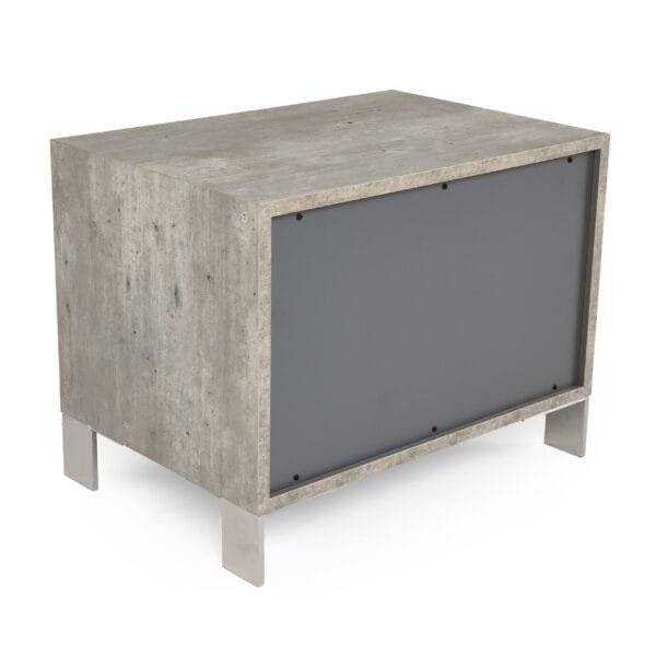 Nova Domus Conner Modern Dark Walnut & Faux Concrete Nightstand - Image 4
