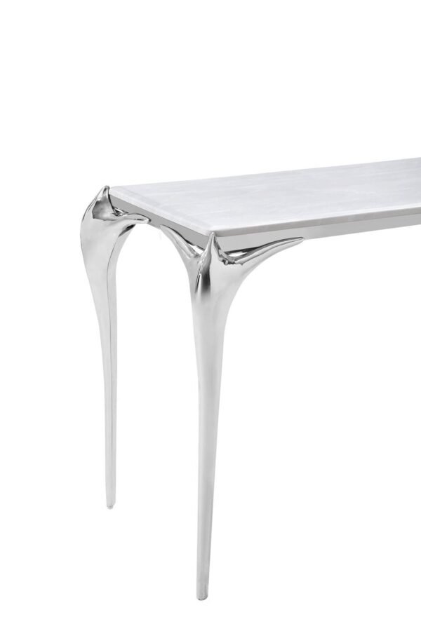 Modrest Vince - Faux Marble & Stainless Steel Console Table - Image 4