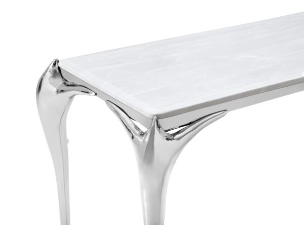 Modrest Vince - Faux Marble & Stainless Steel Console Table - Image 5