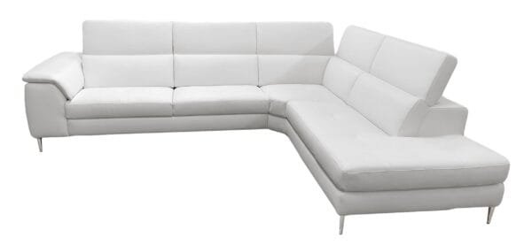 Lamod Italia Viola - Italian Contemporary Grey Leather Right Facing Sectional Sofa - Image 2